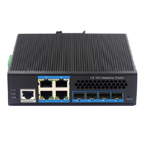 4 port gigabit +4 port 10G SFP L3 Managed Industrial PoE Switch