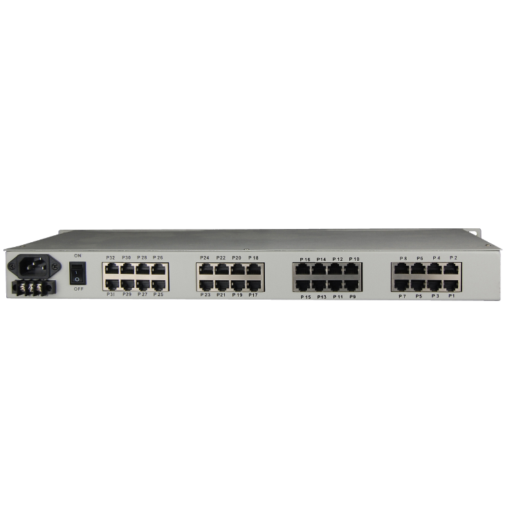 32Voice+8E1+4GE+4RS232 Fiber Multiplexer