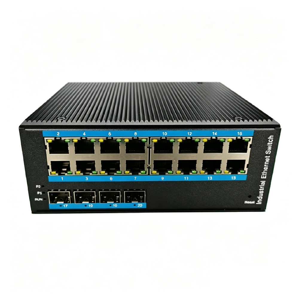 16-port 10/100/1000Base-TX+4G SFP Managed Industrial PoE Switch
