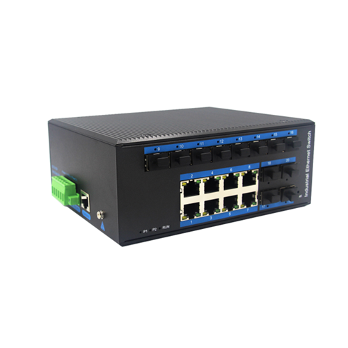 8-port 10/100/1000Base-TX+12G SFP Managed Industrial PoE Switch