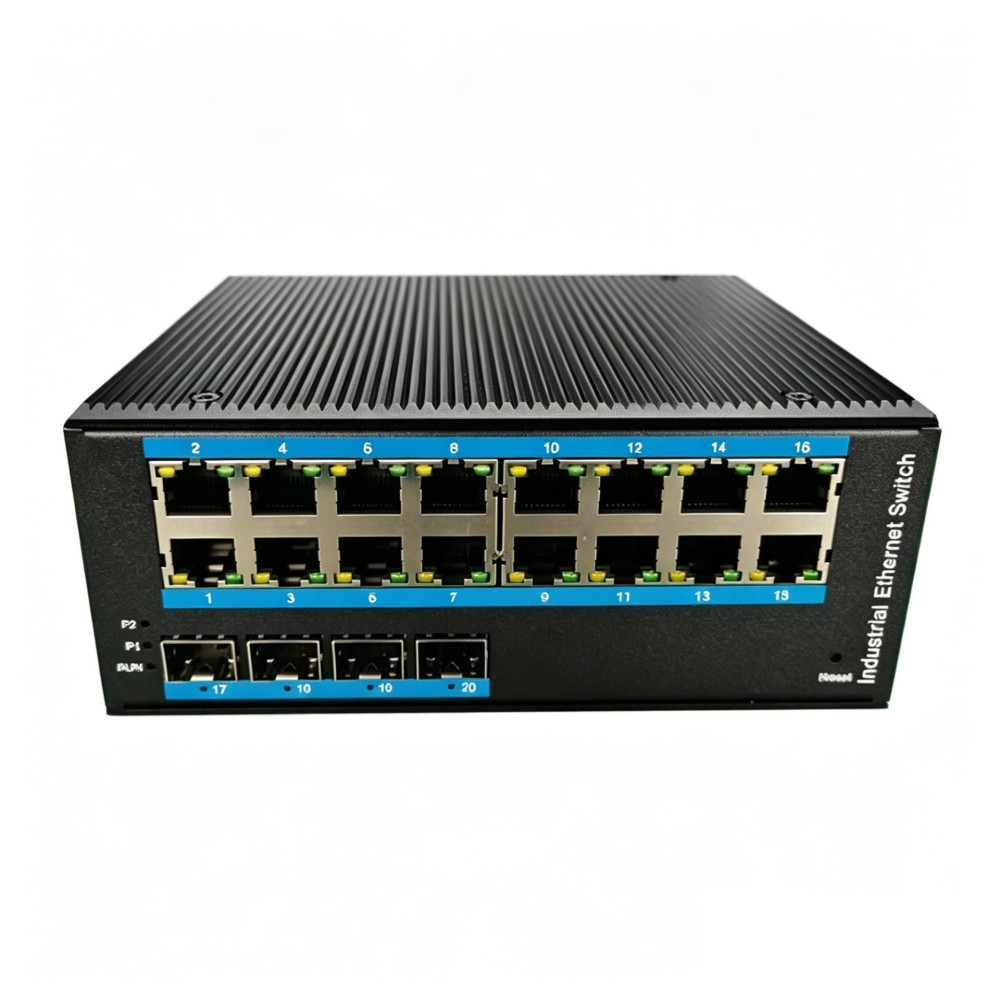 16-port 10/100/1000Base-TX+4G SFP Managed Industrial PoE Switch