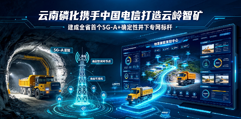 云南磷化携手中国电信打造云岭智矿 建成全省首个5G-A+确定性井下专网标杆 云南磷化携手中国电信打造云岭智矿 建成全省首个5G-A+确定性井下专网标杆